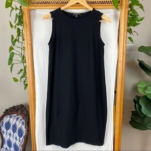 EILEEN FISHER BLACK CREPE SLEEVELESS FIT &‎ FLARE​​​​​